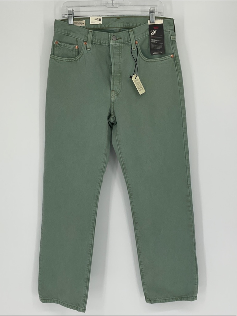 Levi’s 501 ’90s Jeans NWT Sage Green Straight Leg Button Fly Size 30x30